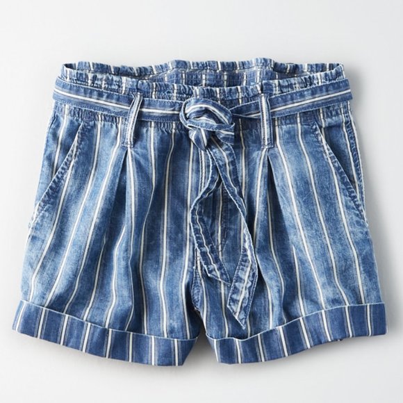 American Eagle Outfitters Pants - American Eagle Super High Waist Striped Shorts